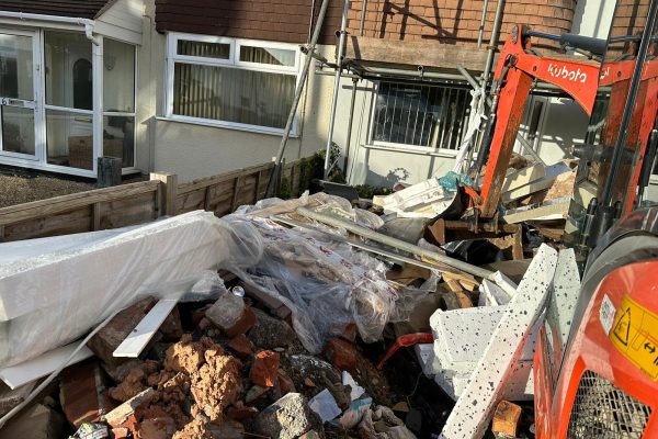 Team performing rubbish clearance in Bristol